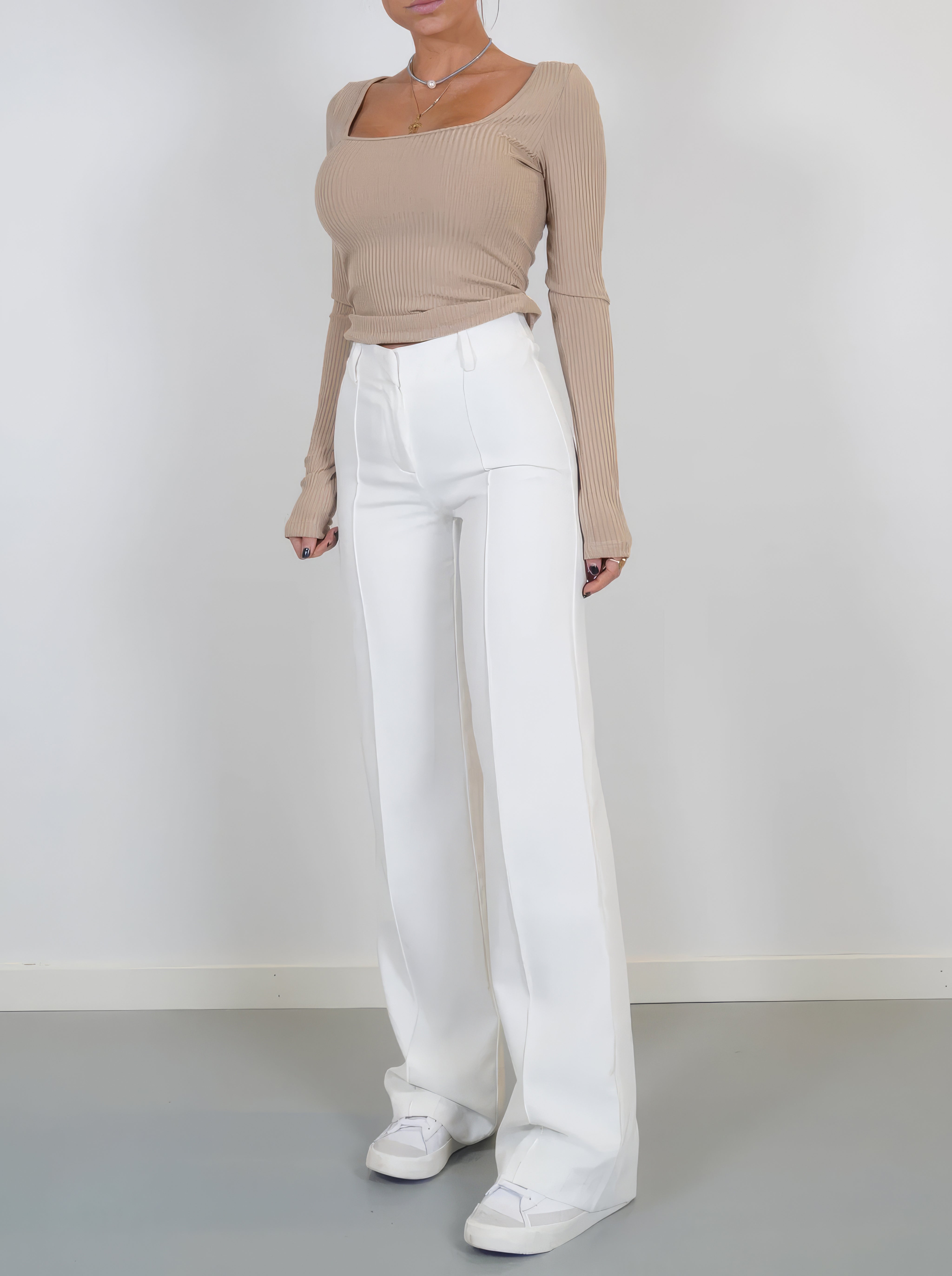 Women Trousers | High Waist Straight Wide Leg Fit Design