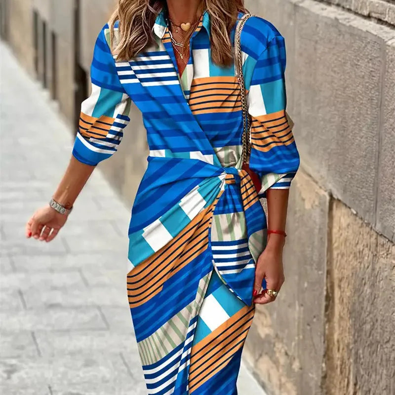 Women Wrap Dress | Quarter Sleeve Midi Wrap Silhouette Structure Detail