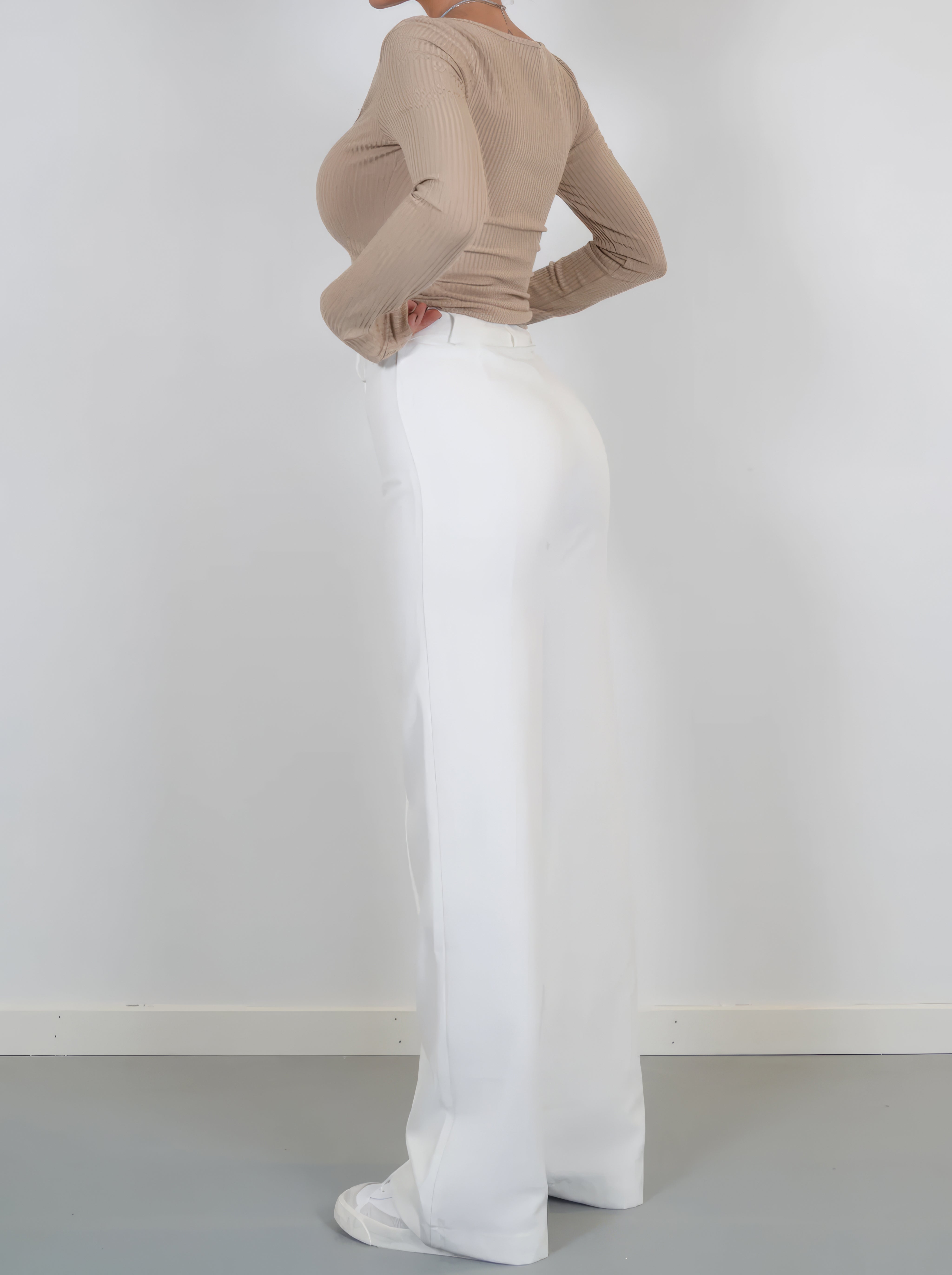 Women Trousers | High Waist Straight Wide Leg Fit Design