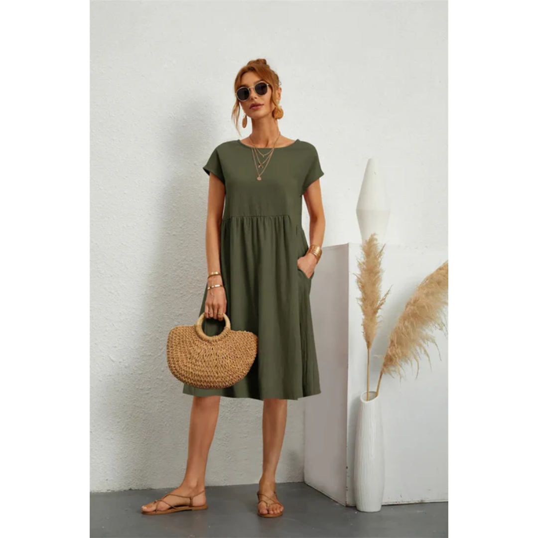 Women Dress | Short-Sleeve Midi Length Design