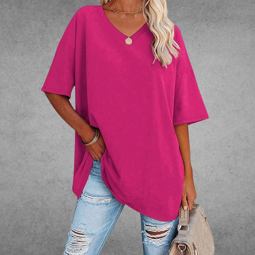 Women T-Shirt | V-Neck Short Sleeve Regular Fit