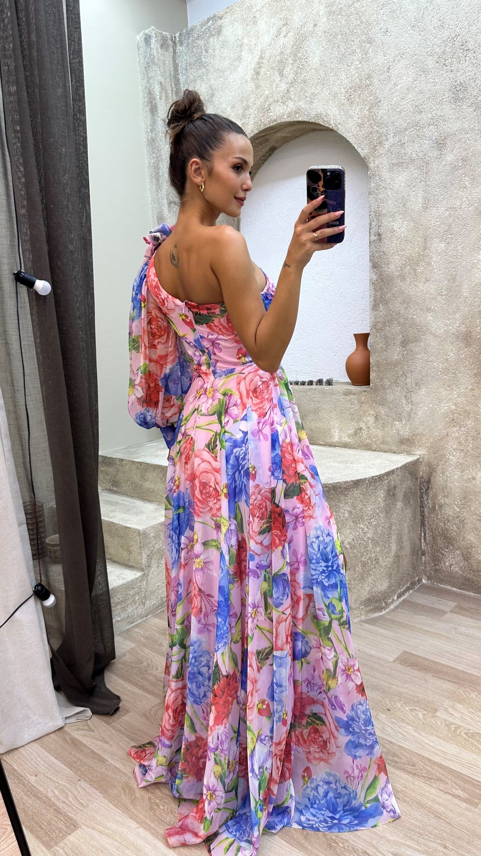 Women Dress | Asymmetrical One Shoulder Maxi Length