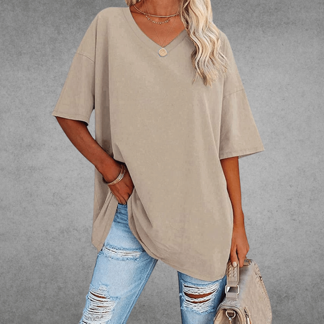 Women T-Shirt | V-Neck Short Sleeve Regular Fit