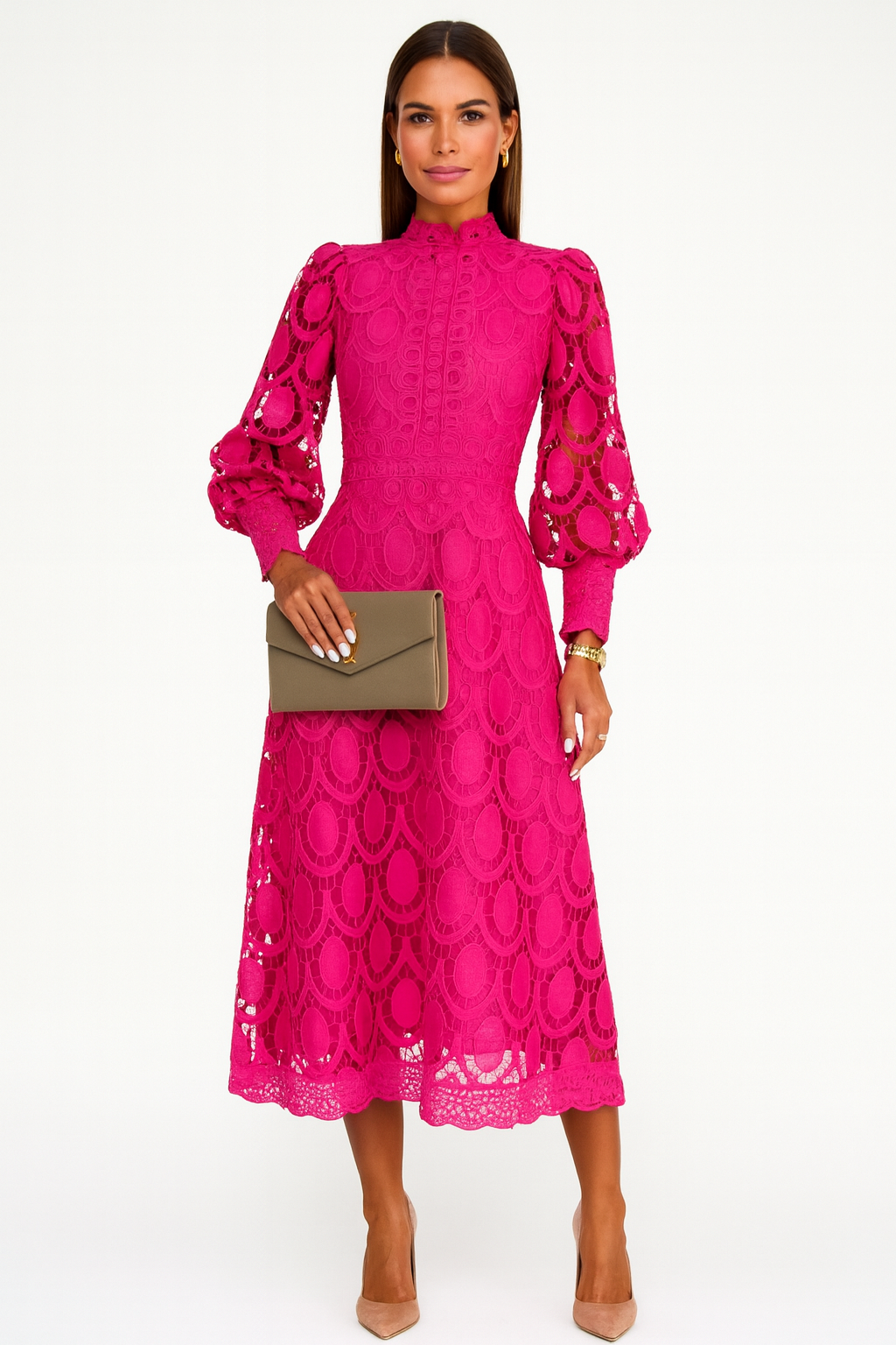 Women Midi Dress | Lace Detail Design