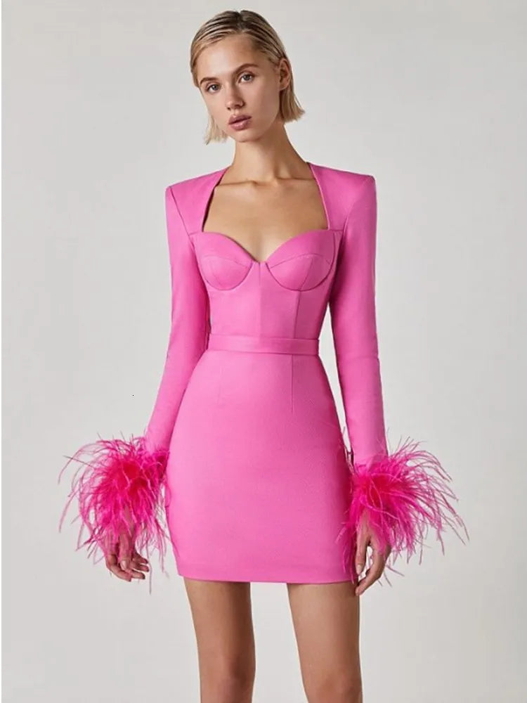 Women Mini Dress | Square Neckline Design Cut