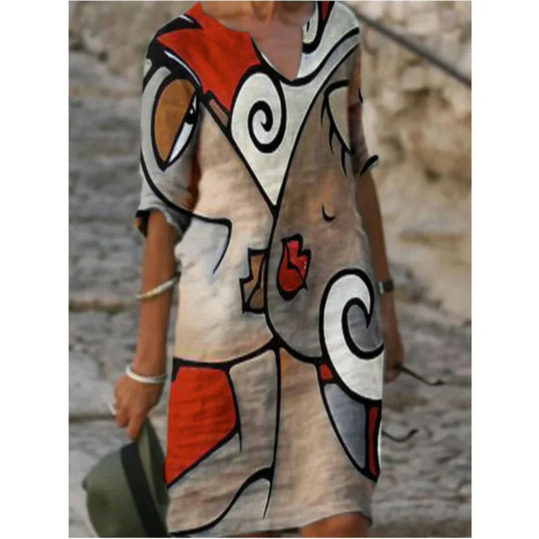 Women Dress | Mini Length Summer Wear With Graphic Print Pattern