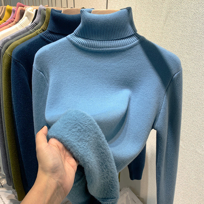 Women Turtleneck Top | Regular Fit With Warm Lining Long Sleeve