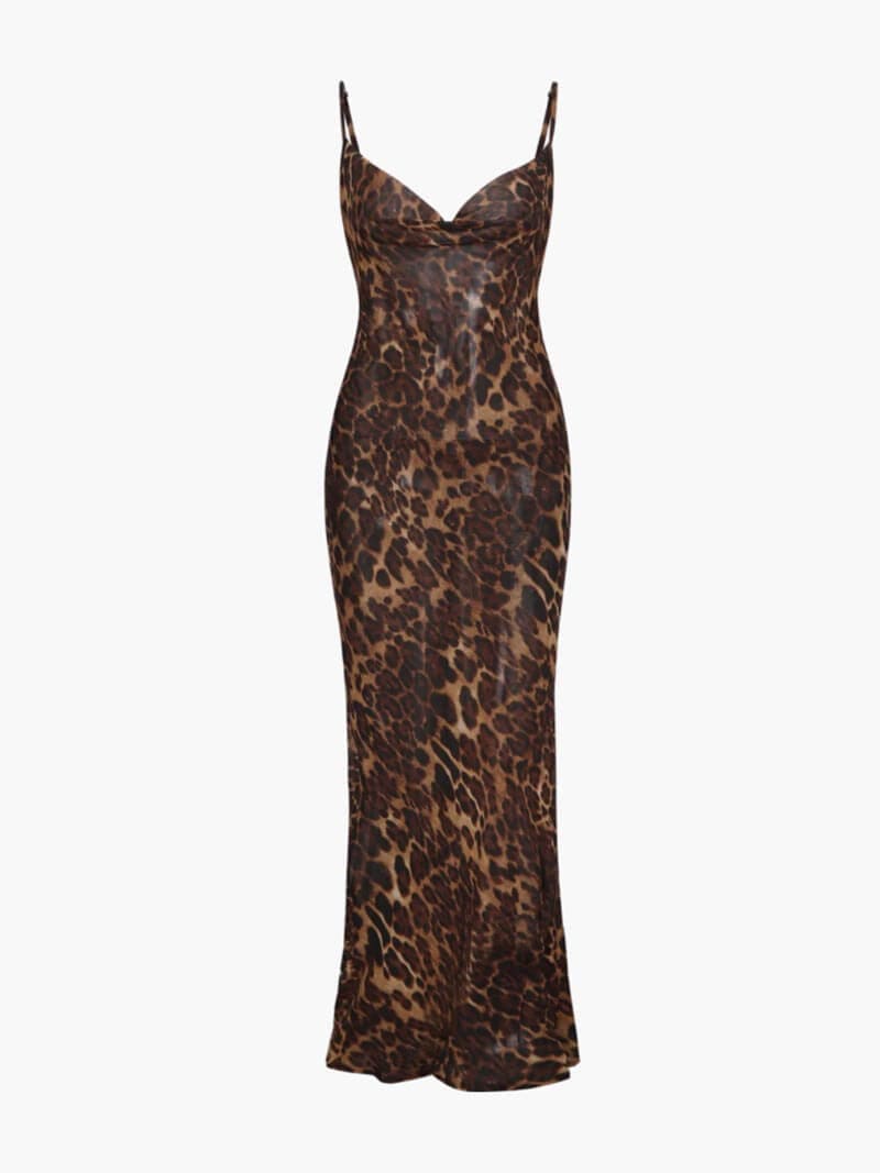 Women Sheer Maxi Dress | Regular Fit Cut Slip Design