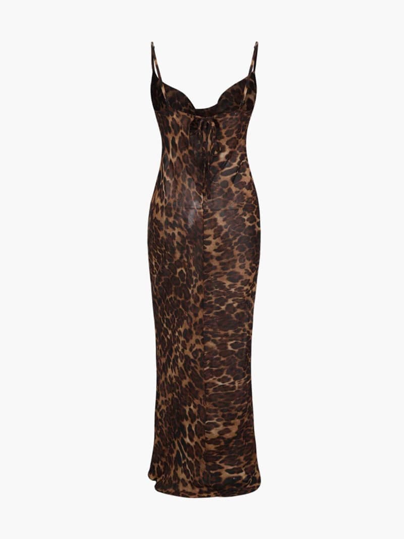 Women Sheer Maxi Dress | Regular Fit Cut Slip Design