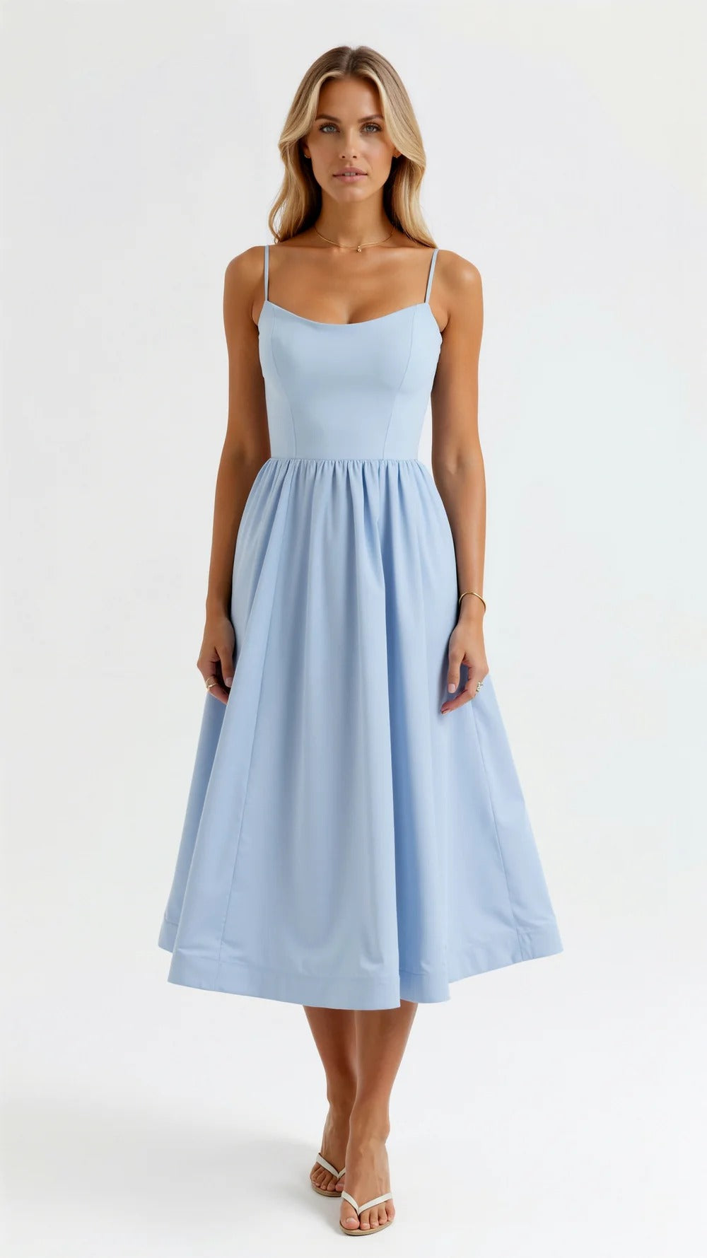 Women Midi Dress | Pleated Construction Design