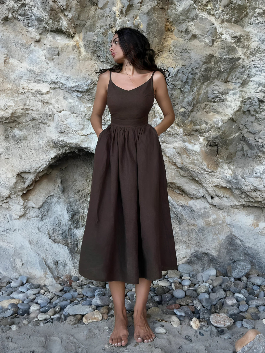 Women Midi Dress | Bow Tie Detail Design