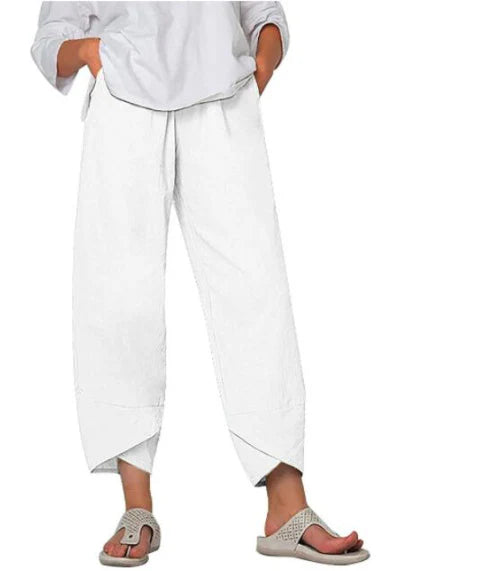 Women Trousers | Cropped Leg Relaxed Fit Silhouette Design