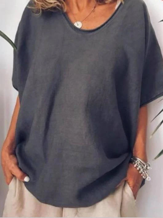 Women Blouse | Short Sleeves And Loose Fit Silhouette Design