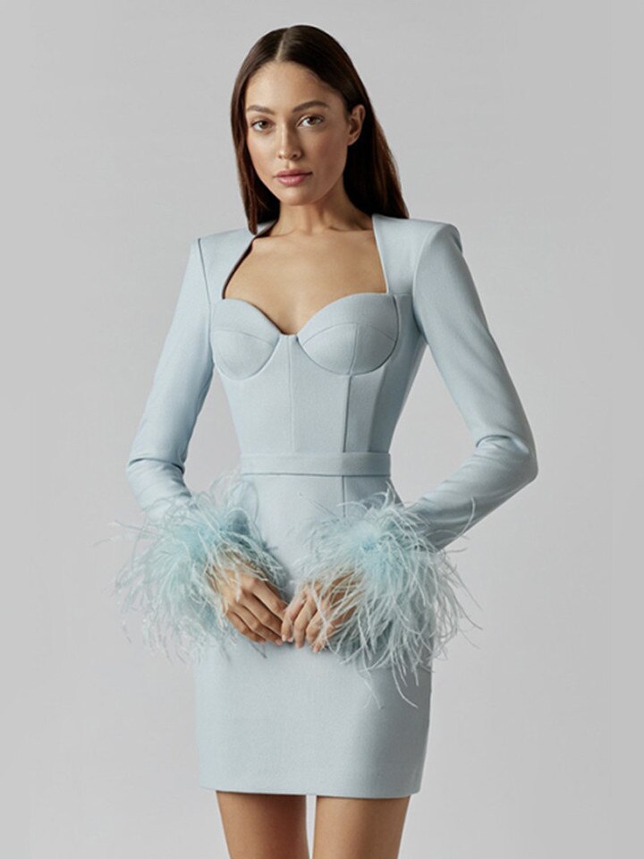 Women Mini Dress | Square Neckline Design Cut
