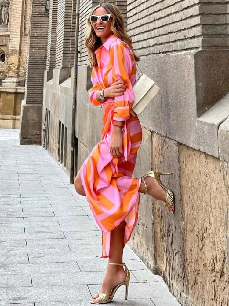 Women Wrap Dress | Quarter Sleeve Midi Wrap Silhouette Structure Detail