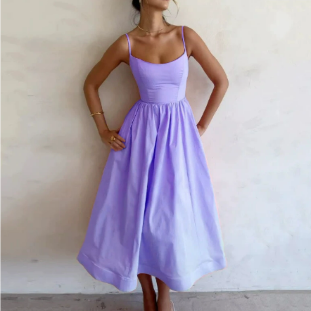 Women Midi Dress | Sleeveless A-Line Midi Length Design