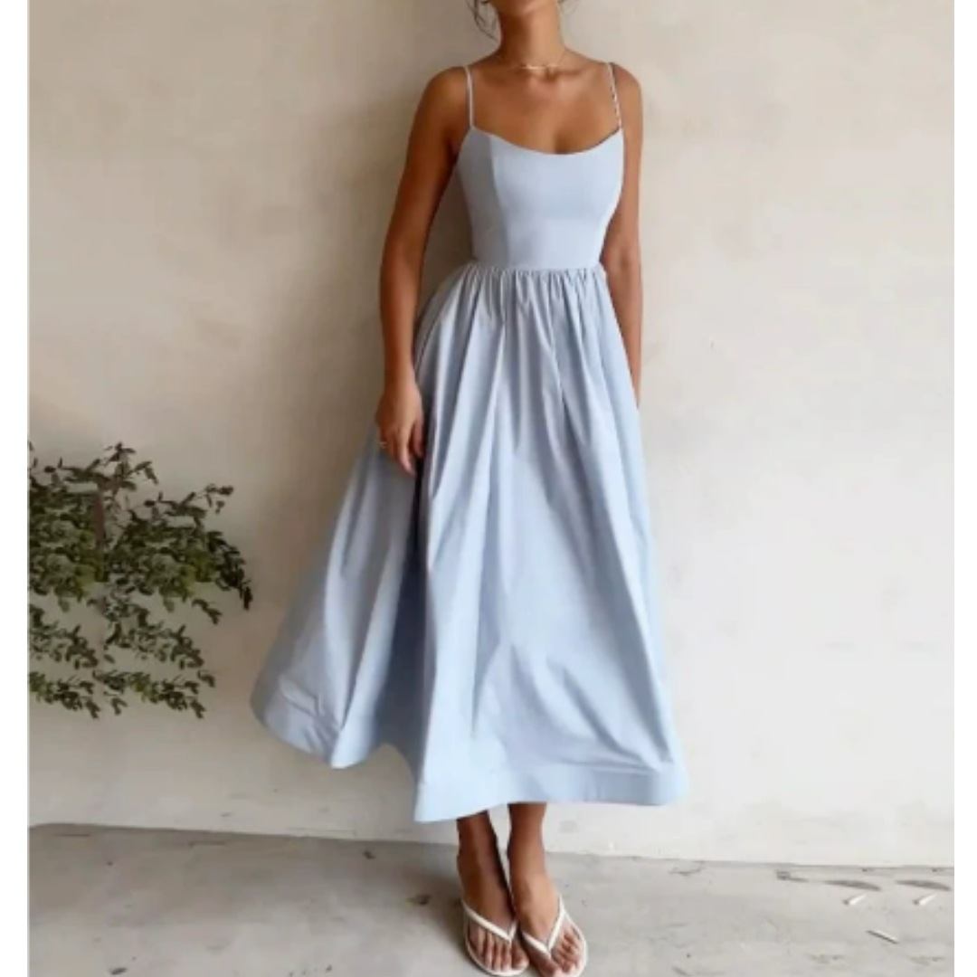 Women Dress | Sleeveless Midi Length A-Line Silhouette Design