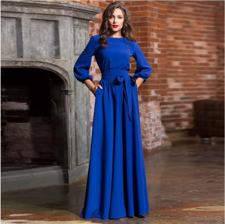 Women Dress | Long Sleeve Maxi Length With A-Line Silhouette Shape