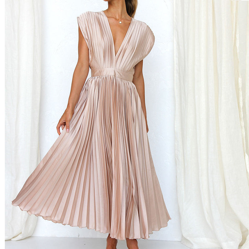 Women V-Neck Dress | Sleeveless Fit