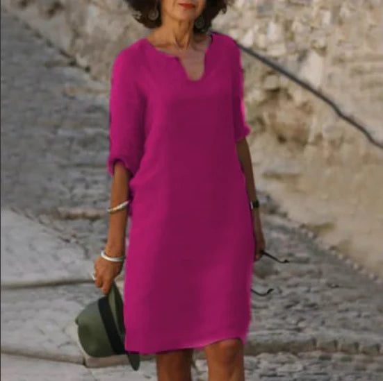 Women Dress | V-Neck Quarter Sleeve Knee Length Design