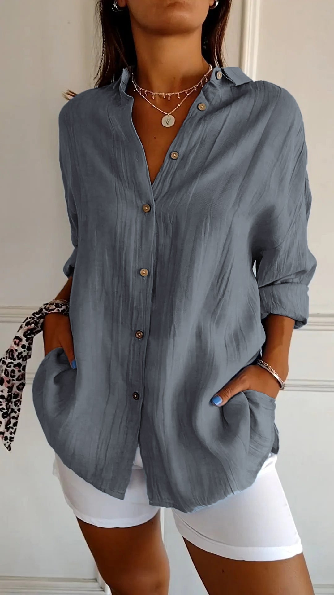 Women Button-Down Shirt | Regular Fit Front Button Closure Design