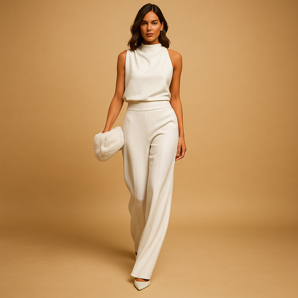 Women Jumpsuit | Sleeveless Wide-Leg High-Waist Halter Long Design