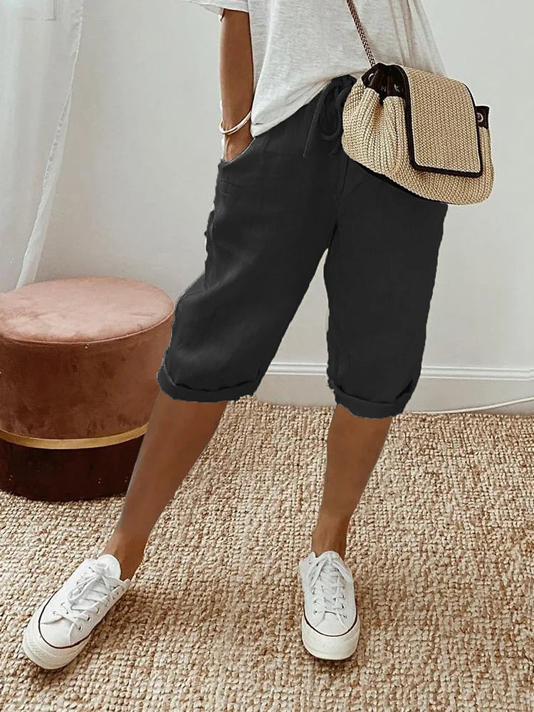 Women Drawstring Shorts | Adjustable Drawstring Relaxed Fit Design