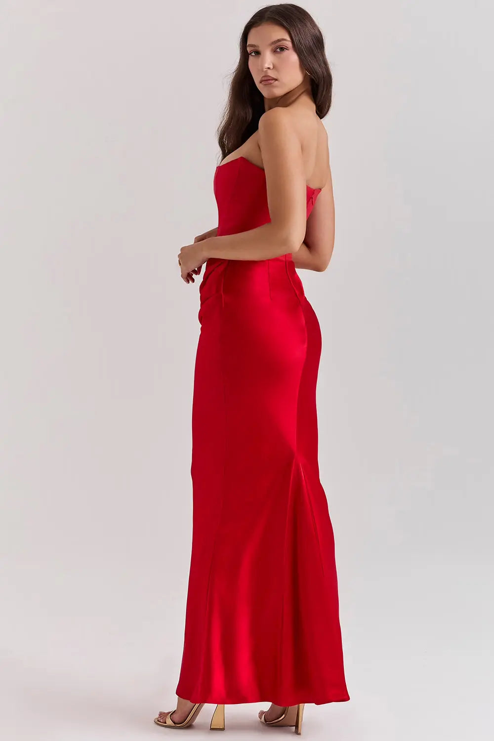 Women Maxi Dress | Strapless Corset Bodice And Maxi Length Design