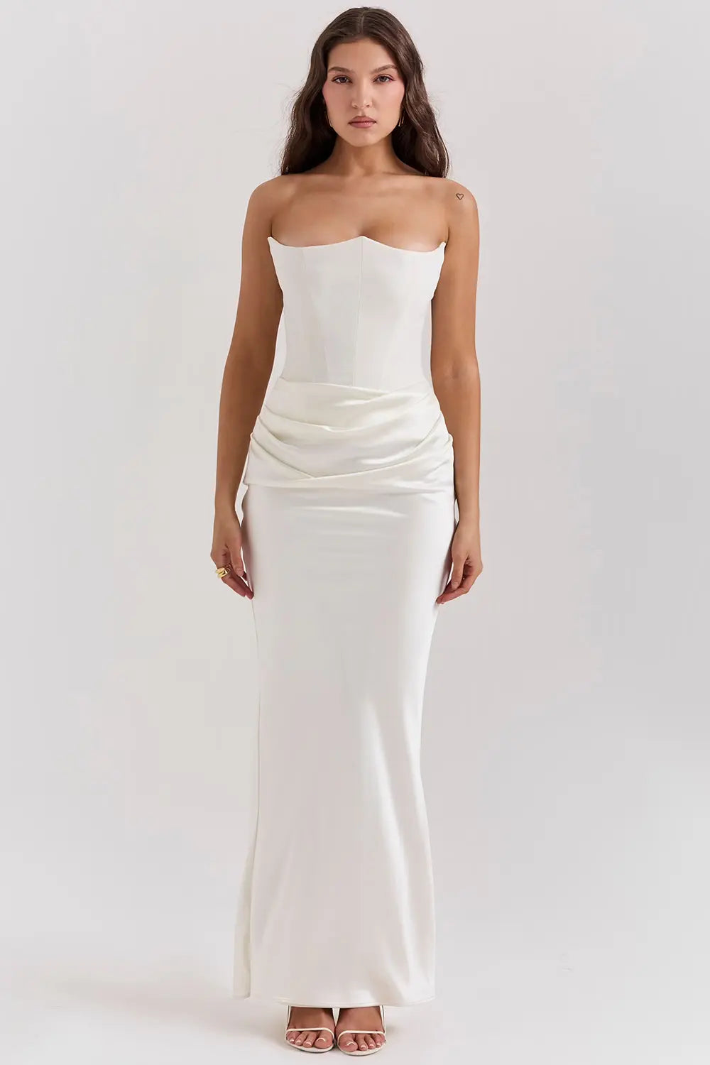 Women Maxi Dress | Strapless Corset Bodice And Maxi Length Design