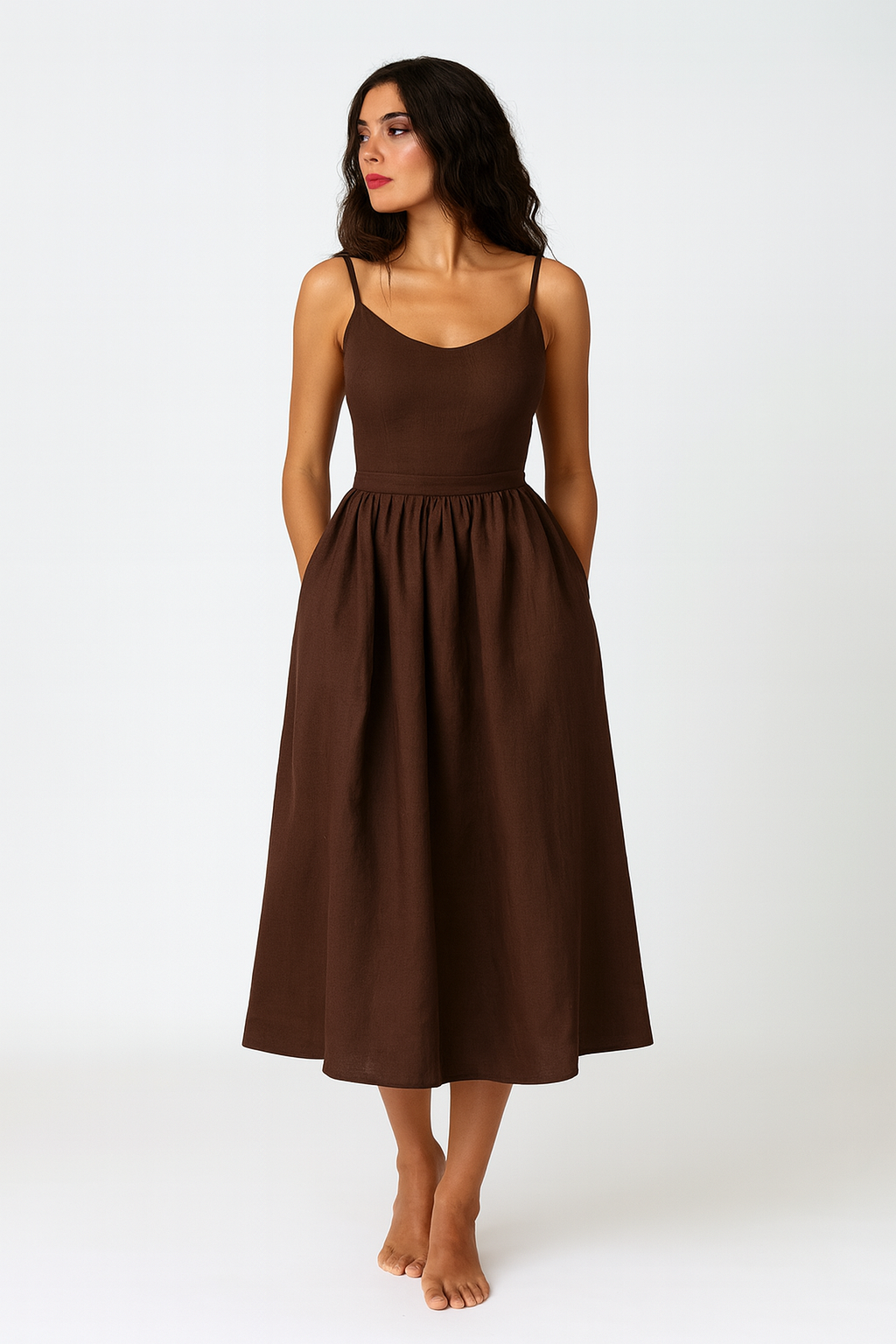 Women Midi Dress | Bow Tie Detail Design