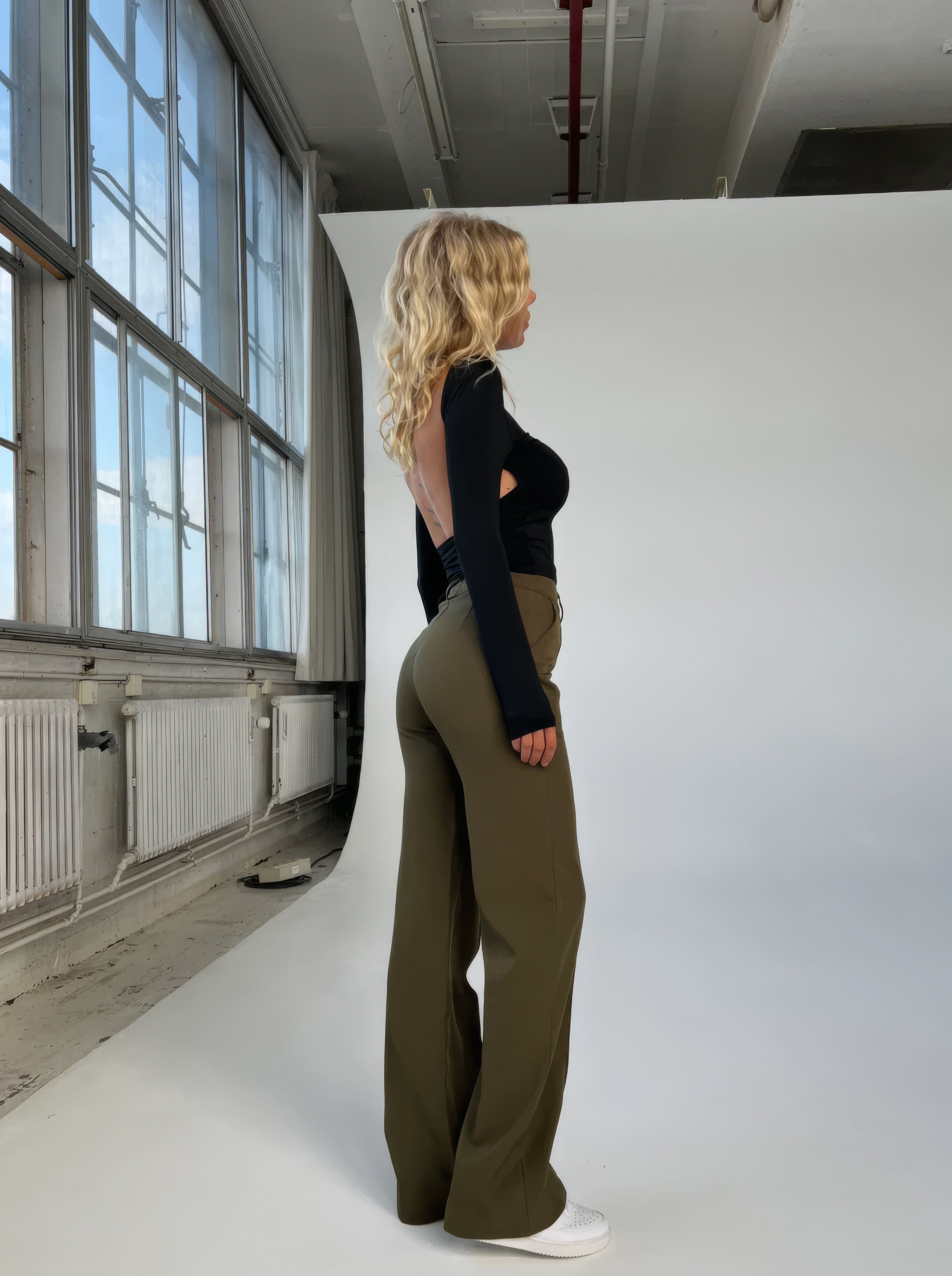 Women Trousers | High Waist Straight Wide Leg Fit Design