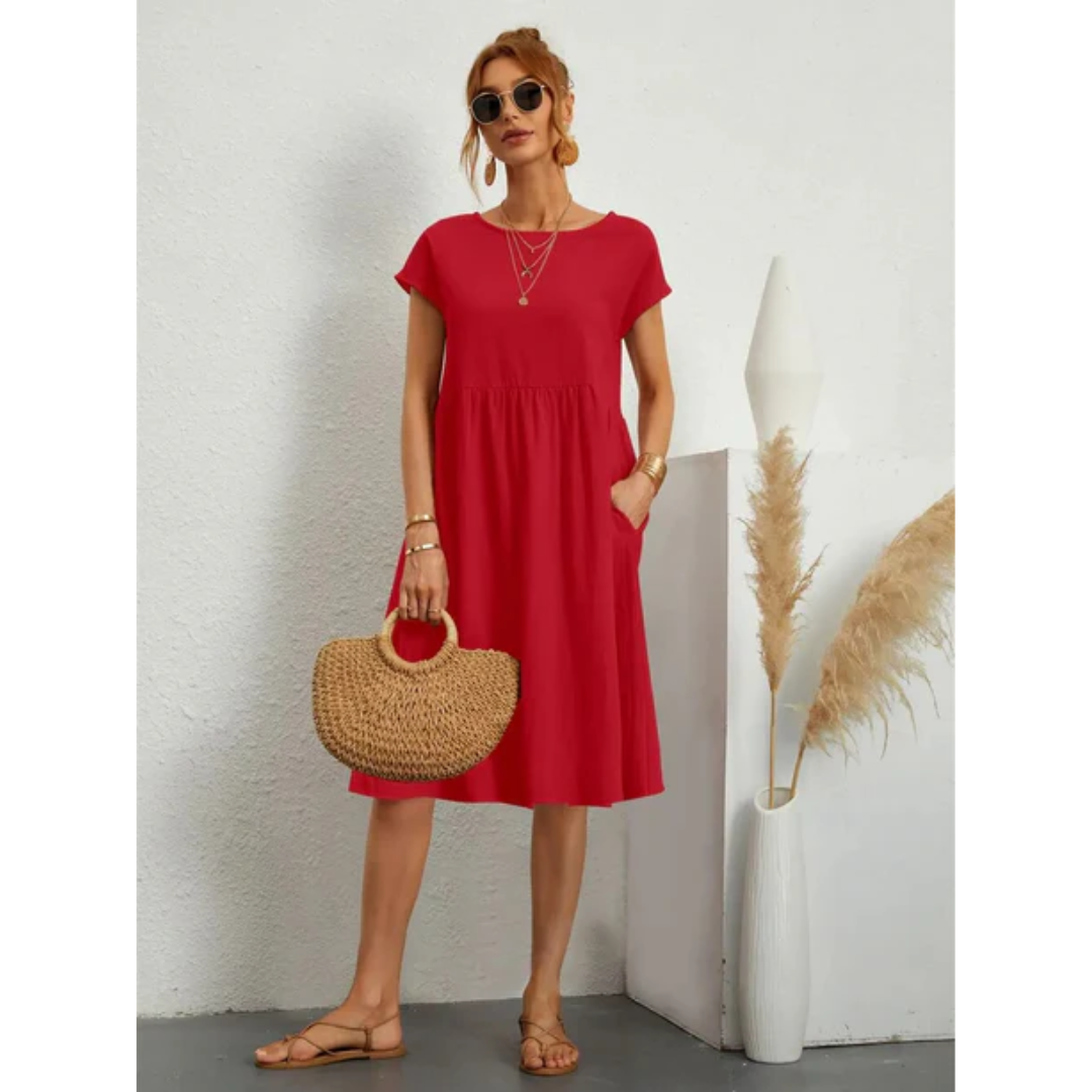 Women Dress | Short-Sleeve Midi Length Design