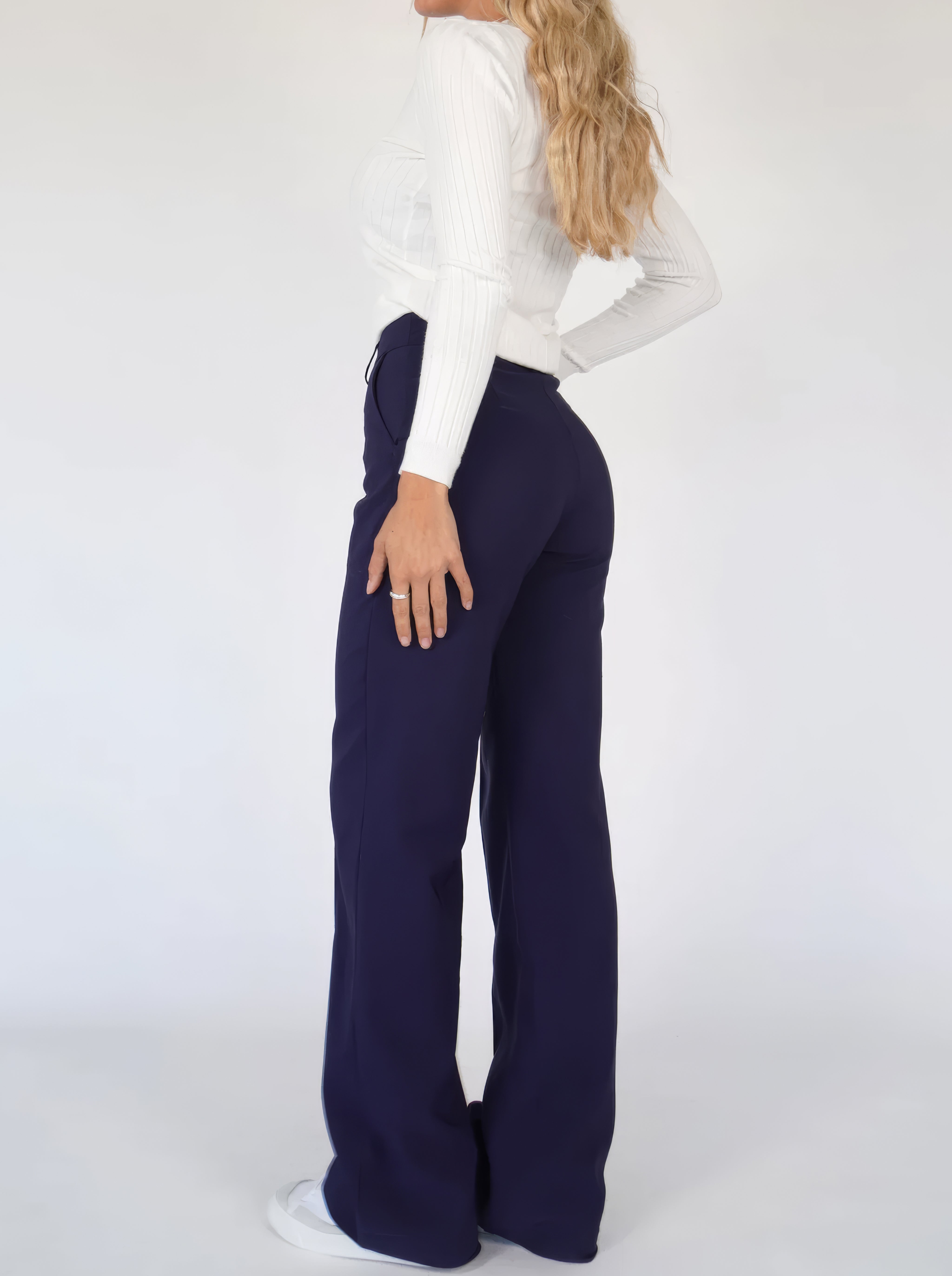 Women Trousers | High Waist Straight Wide Leg Fit Design