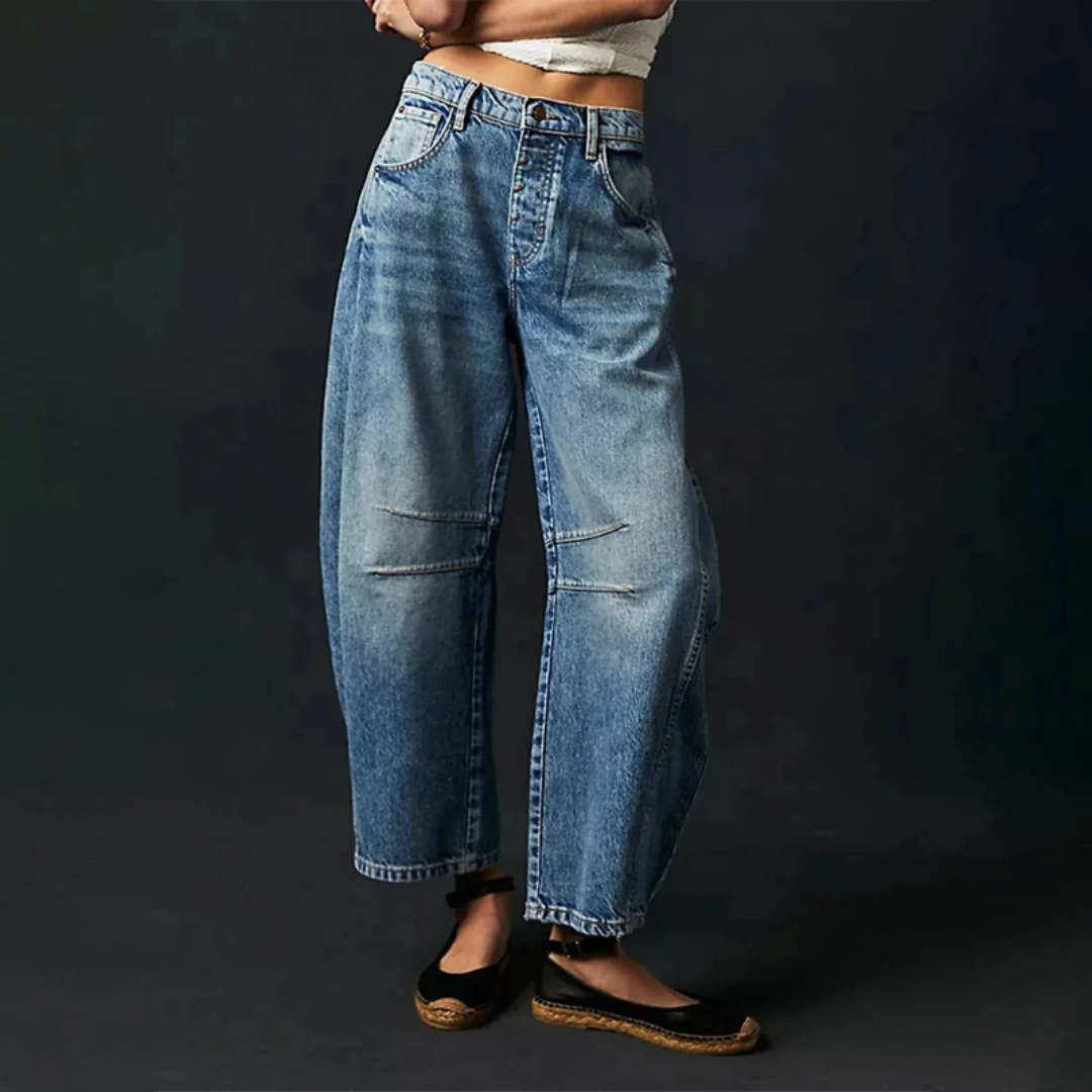 Women Jeans | Relaxed Fit High Rise Wide Leg Cut Design