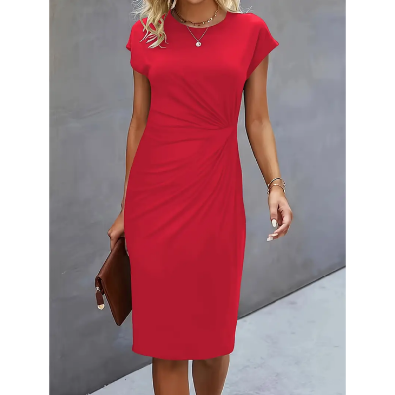 Women Dress | Short Sleeve Midi Length Cut Design