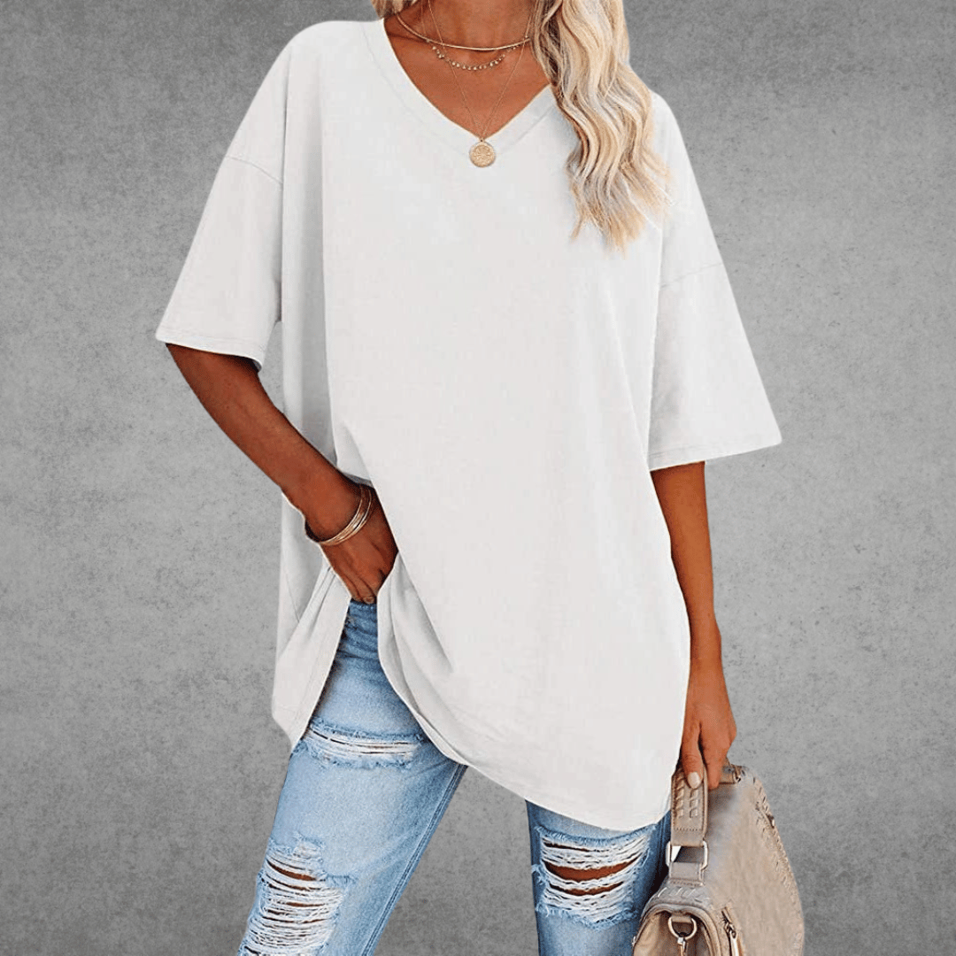 Women T-Shirt | V-Neck Short Sleeve Regular Fit