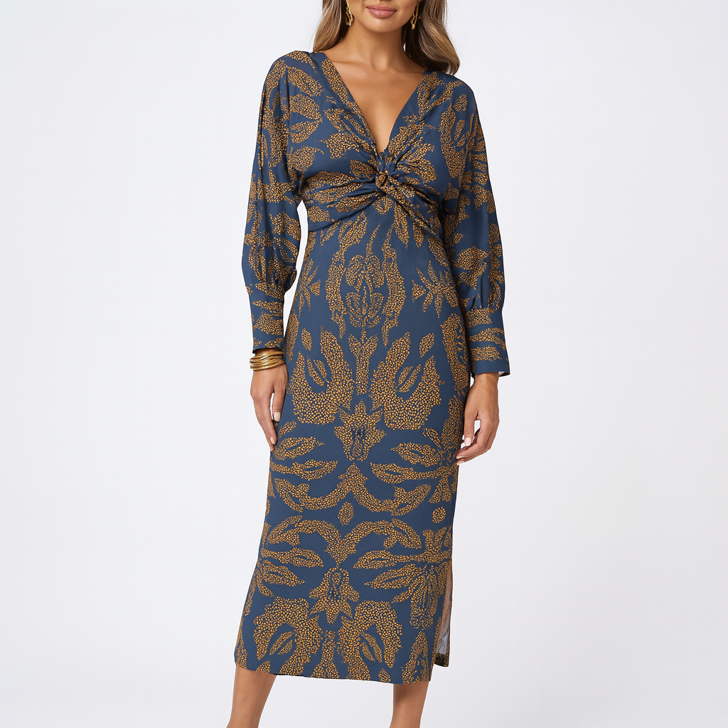 Women Midi Dress | Twist Front Design