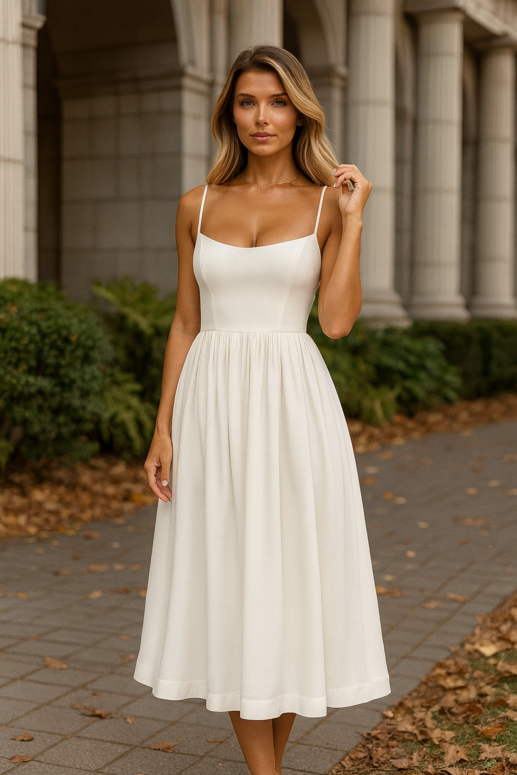 Women Midi Dress | Pleated Construction Design