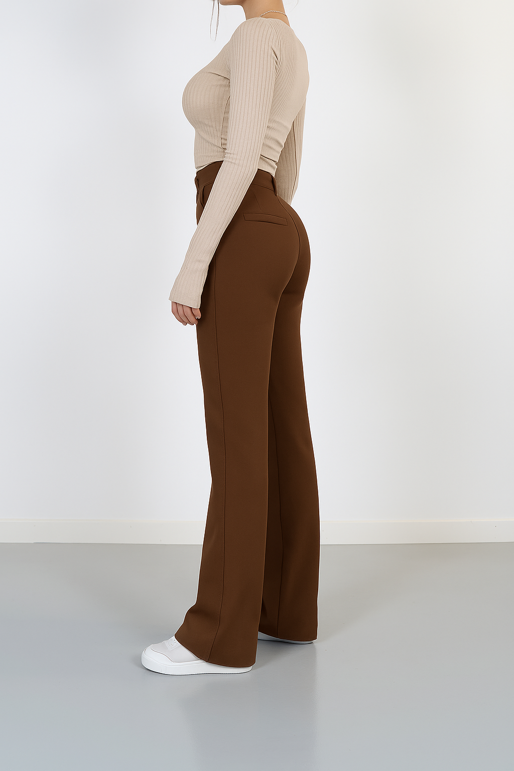 Women Trousers | High Waist Straight Wide Leg Fit Design