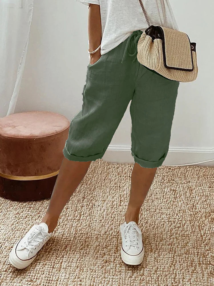 Women Drawstring Shorts | Adjustable Drawstring Relaxed Fit Design