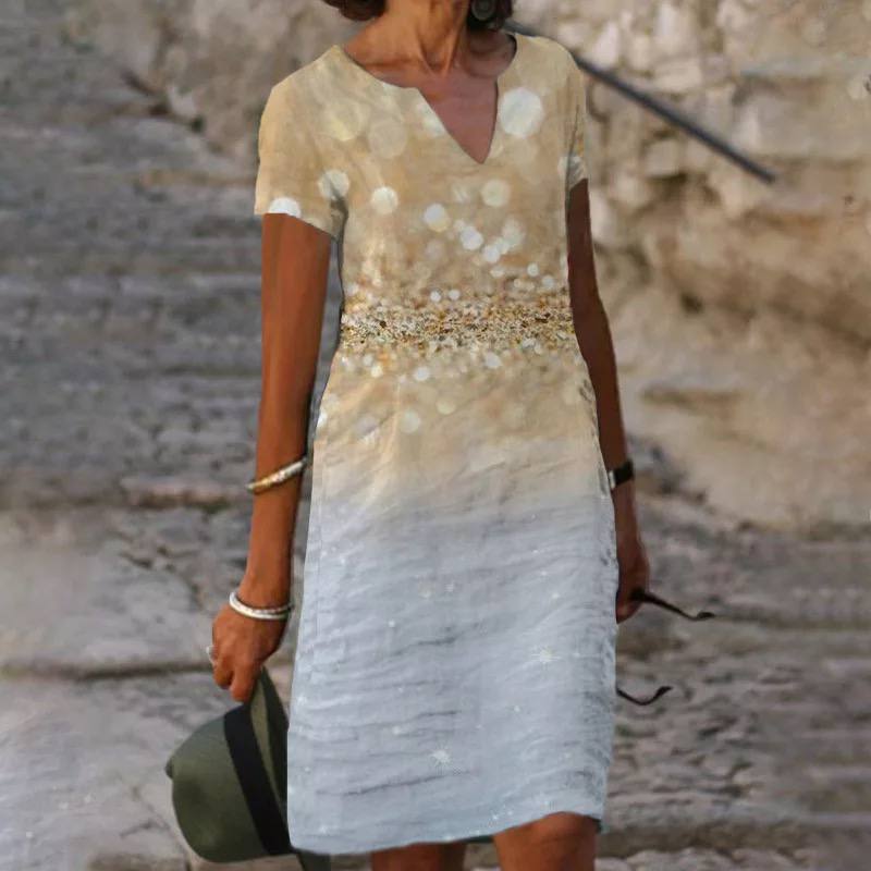 Women Mini Dress | Short Sleeve Relaxed Fit Construction Detail