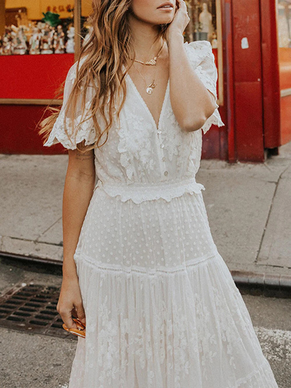 Women Maxi Dress | Pleated Sequin Design