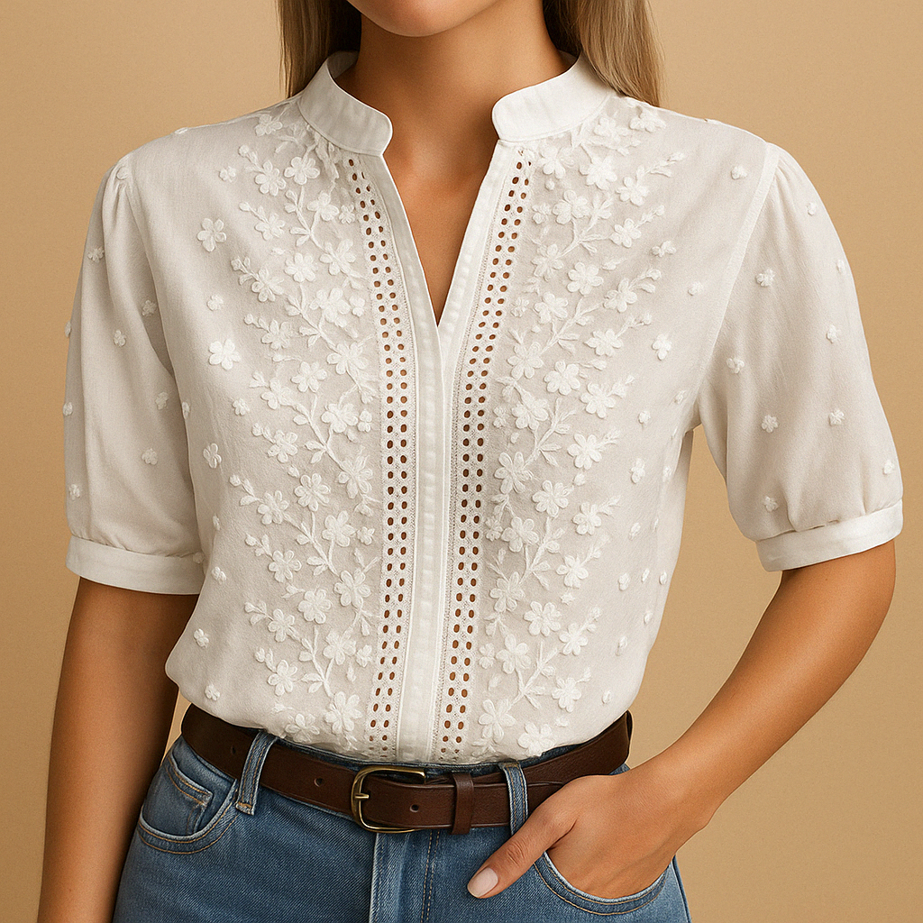 Women Blouse | Fitted Button Closure Collar Design