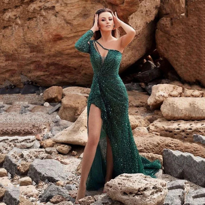 Women Maxi Dress | One-Shoulder Slim Fit Design