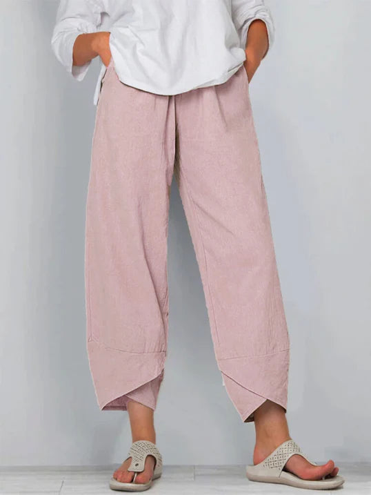 Women Trousers | Cropped Leg Relaxed Fit Silhouette Design