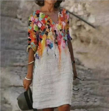 Women Dress | Mini Length Summer Wear With Graphic Print Pattern