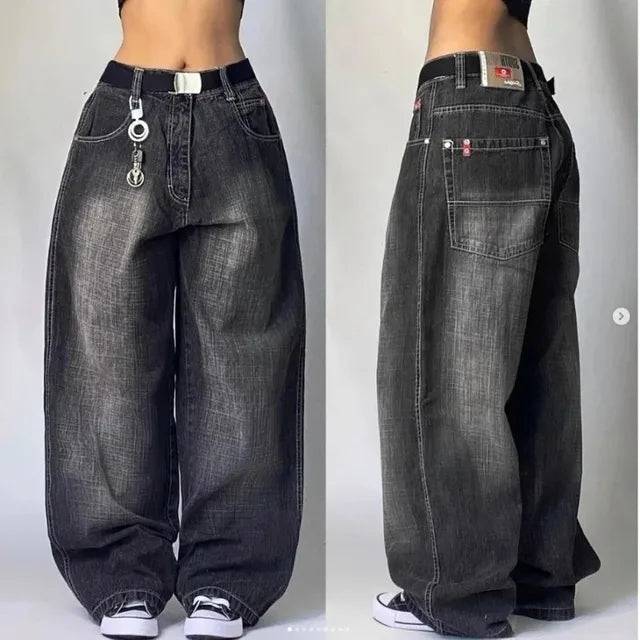 Women Cargo Jeans | Wide Leg Oversized Fit with Pockets Design