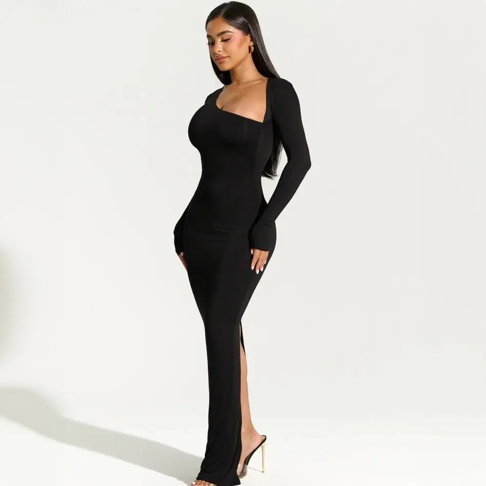 Women Maxi Dress | One Shoulder Asymmetrical Neckline Maxi Length
