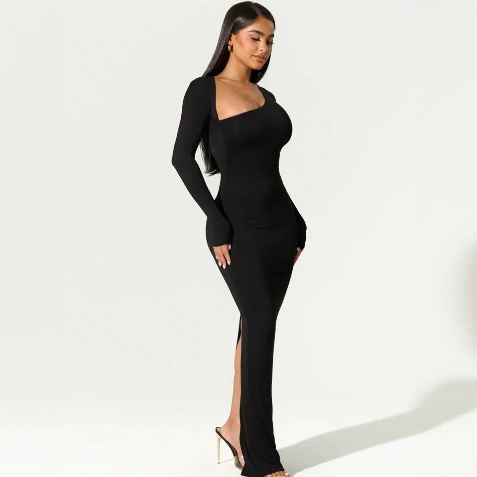 Women Maxi Dress | One Shoulder Asymmetrical Neckline Maxi Length