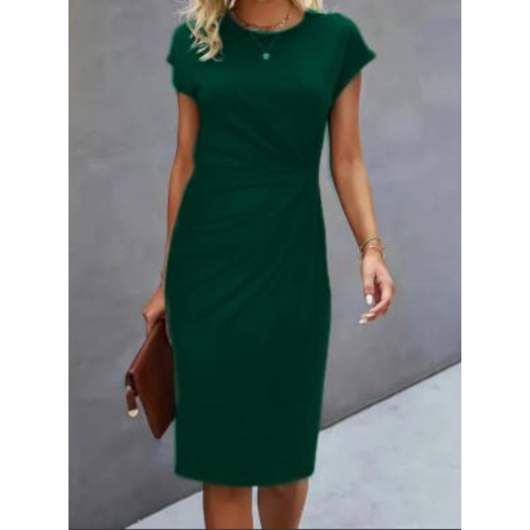 Women Dress | Short Sleeve Midi Length Cut Design